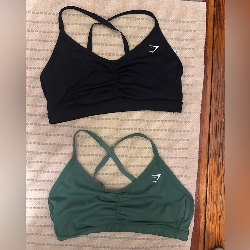 2 Gymshark Sports Bras- Navy and Green